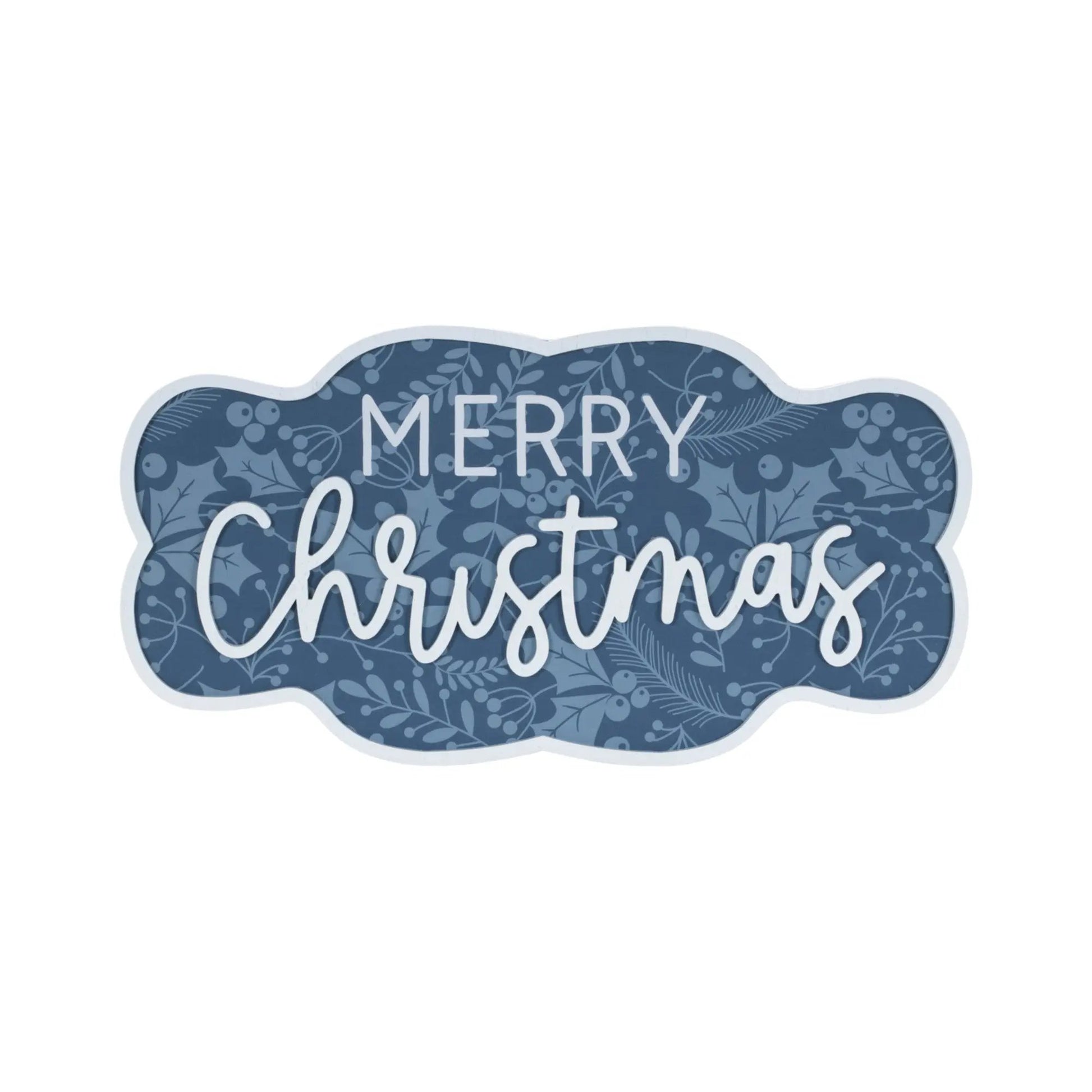 Set of Two Blue And White Christmas Home For The Holidays Wood Wall Decor-3