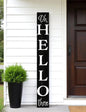 72" Black And White Solid Wood Hello There Porch Sign-0