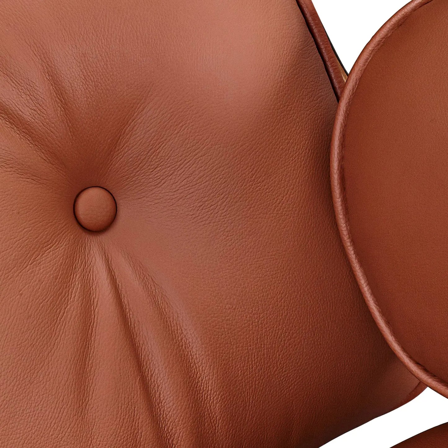 27" Brown and Light Brown Tufted Genuine Leather Swivel Lounge Chair With Ottoman Homeroots