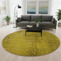 8' Gold And Gray Abstract Washable Round Rug With UV Protection-0