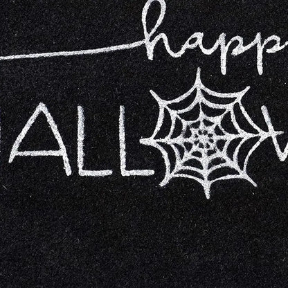 17" X 29" Black And White Halloween Halloween Happy Halloween Outdoor Coir Door Mat Homeroots