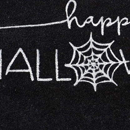 17" X 29" Black And White Halloween Halloween Happy Halloween Outdoor Coir Door Mat Homeroots