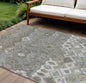 8' X 10' Pewter Ivory And Tan Geometric Washable Indoor Outdoor Area Rug-0