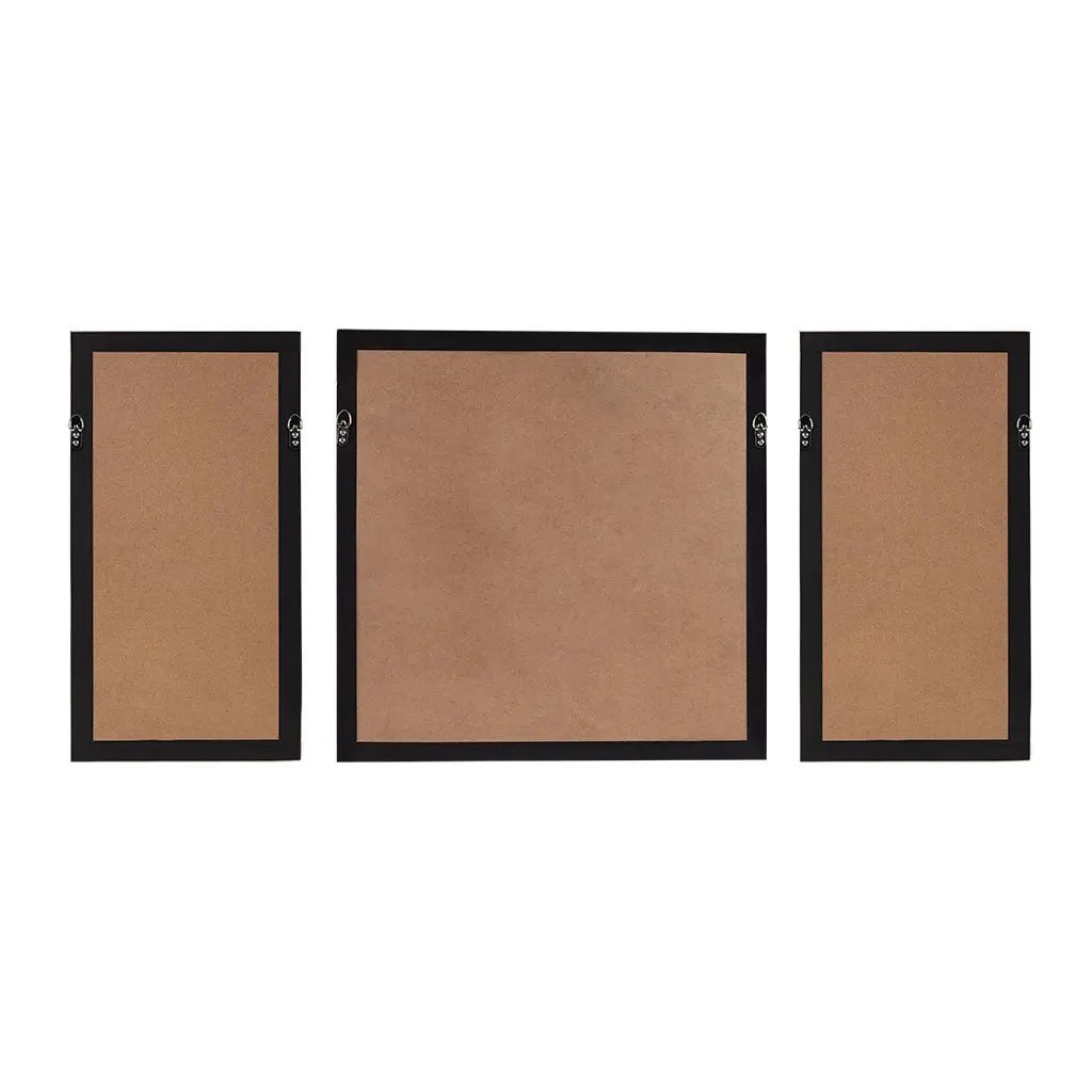 Framed Rice Paper Palm Leaves 3-piece Shadowbox Wall Decor G-BlakHom