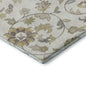 8' X 10' Ivory Copper And Gray Floral Washable Area Rug With UV Protection Homeroots
