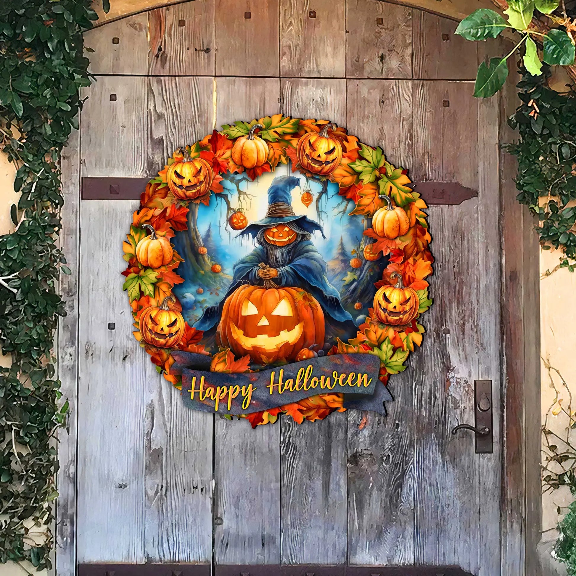 Happy Halloween Wreath Door Hanger by G. Debrekht - Halloween Decor - 8652821H G. DeBrekht