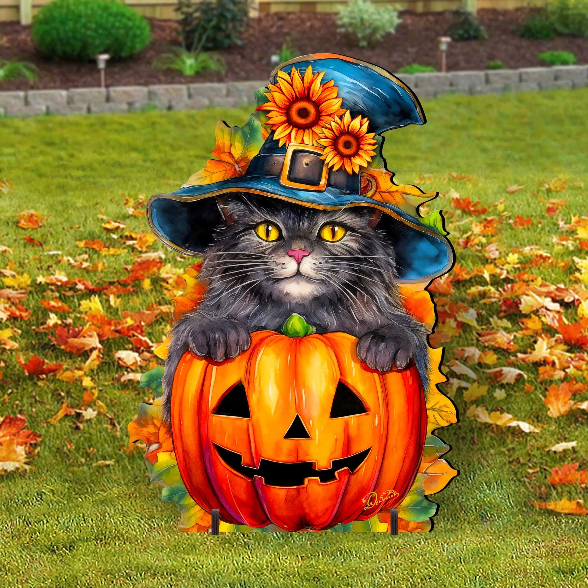 Halloween Black Cat Freestanding Decor - Halloween Outdoor Decor by G. Debrekht - Halloween Decor- 8652794F G. DeBrekht