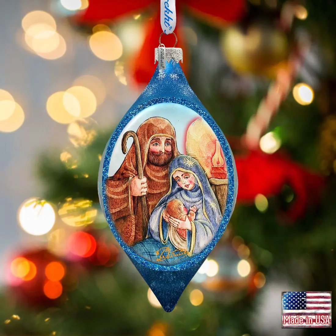 Nativity Drop Glass Ornament by G. DeBrekht - Nativity Holiday Decor - 757-021 G. DeBrekht