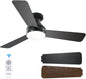 Ceiling Fans with Lights, 42 Inch Low Profile Ceiling Fan with Light and Remote Control, Flush Mount, Reversible, 3CCT, Dimmable, Noiseless, Black Ceiling Fan for Bedroom, Indoor/Outdoor Use ShipItFurniture