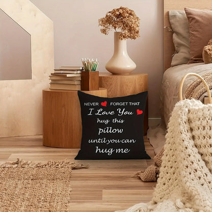 I Love You’ Hug Design Throw Pillow Cover – Cozy and Heartfelt Home Deco TM