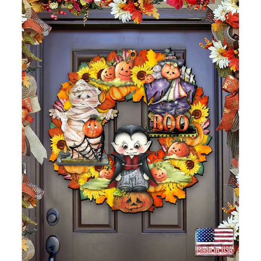Halloween Holiday Door Wreath by G. DeBrekht - Thanksgiving Halloween Decor - 8185316H G. DeBrekht