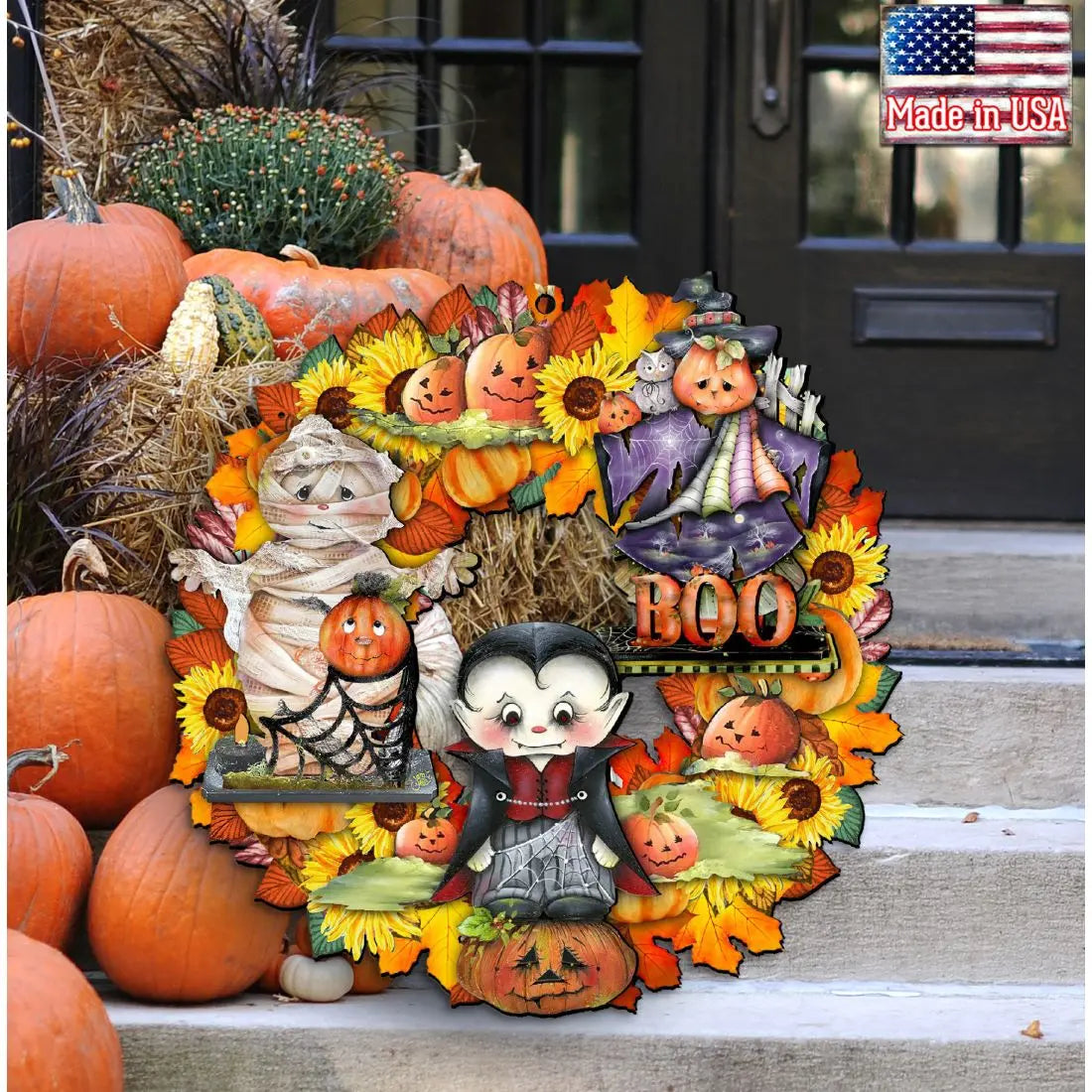 Halloween Holiday Door Wreath by G. DeBrekht - Thanksgiving Halloween Decor - 8185316H G. DeBrekht