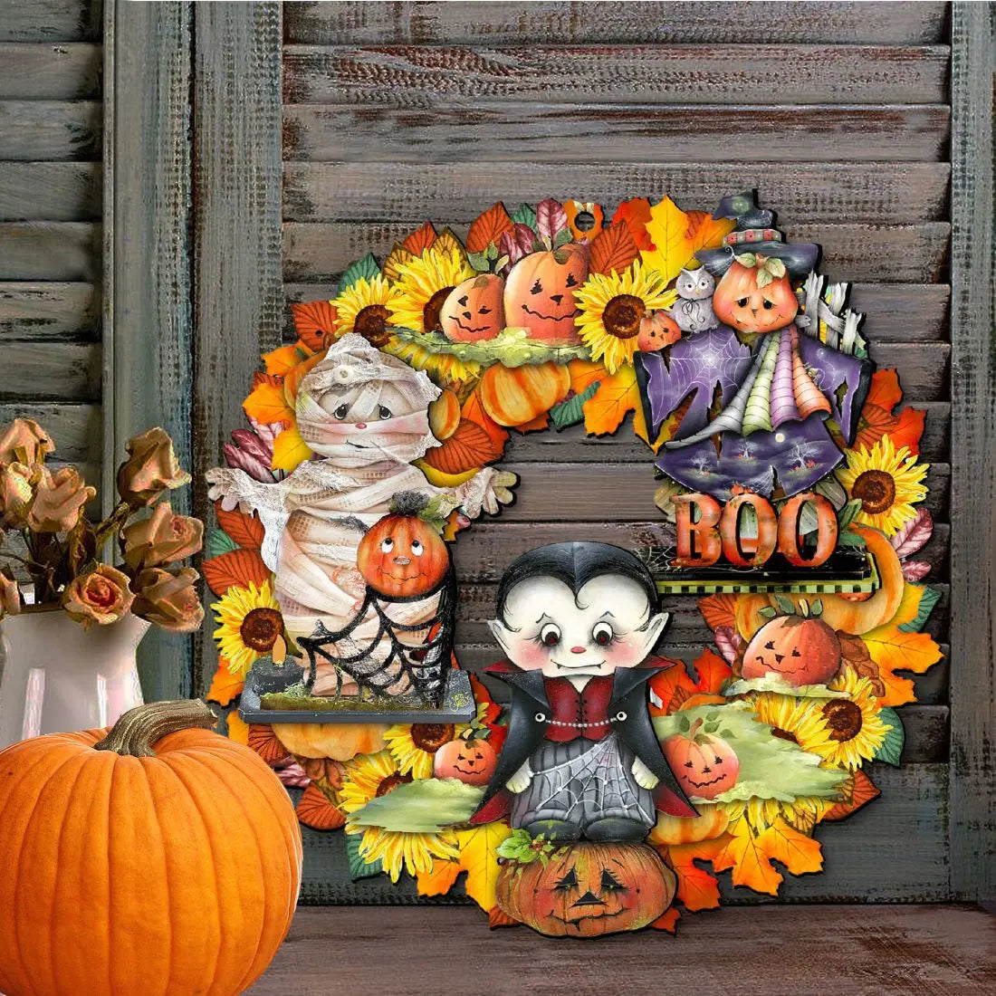 Halloween Holiday Door Wreath by G. DeBrekht - Thanksgiving Halloween Decor - 8185316H G. DeBrekht