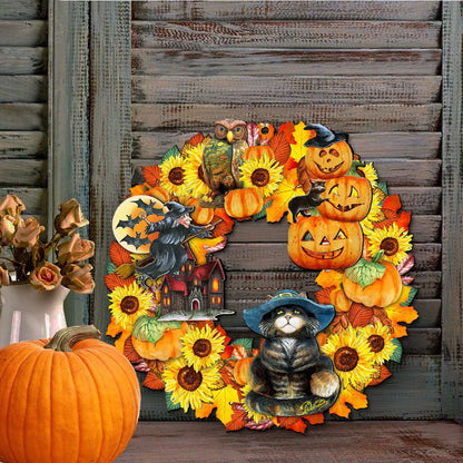 Halloween Holiday Door Wreath by G. DeBrekht - Thanksgiving Halloween Decor - 8185317H G. DeBrekht