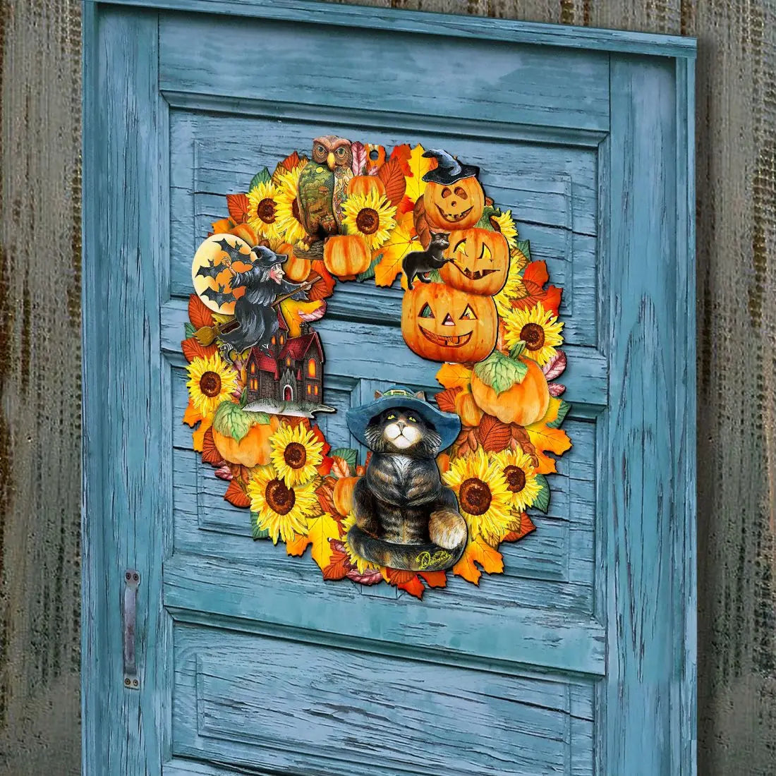 Halloween Holiday Door Wreath by G. DeBrekht - Thanksgiving Halloween Decor - 8185317H G. DeBrekht
