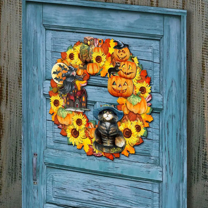 Halloween Holiday Door Wreath by G. DeBrekht - Thanksgiving Halloween Decor - 8185317H G. DeBrekht