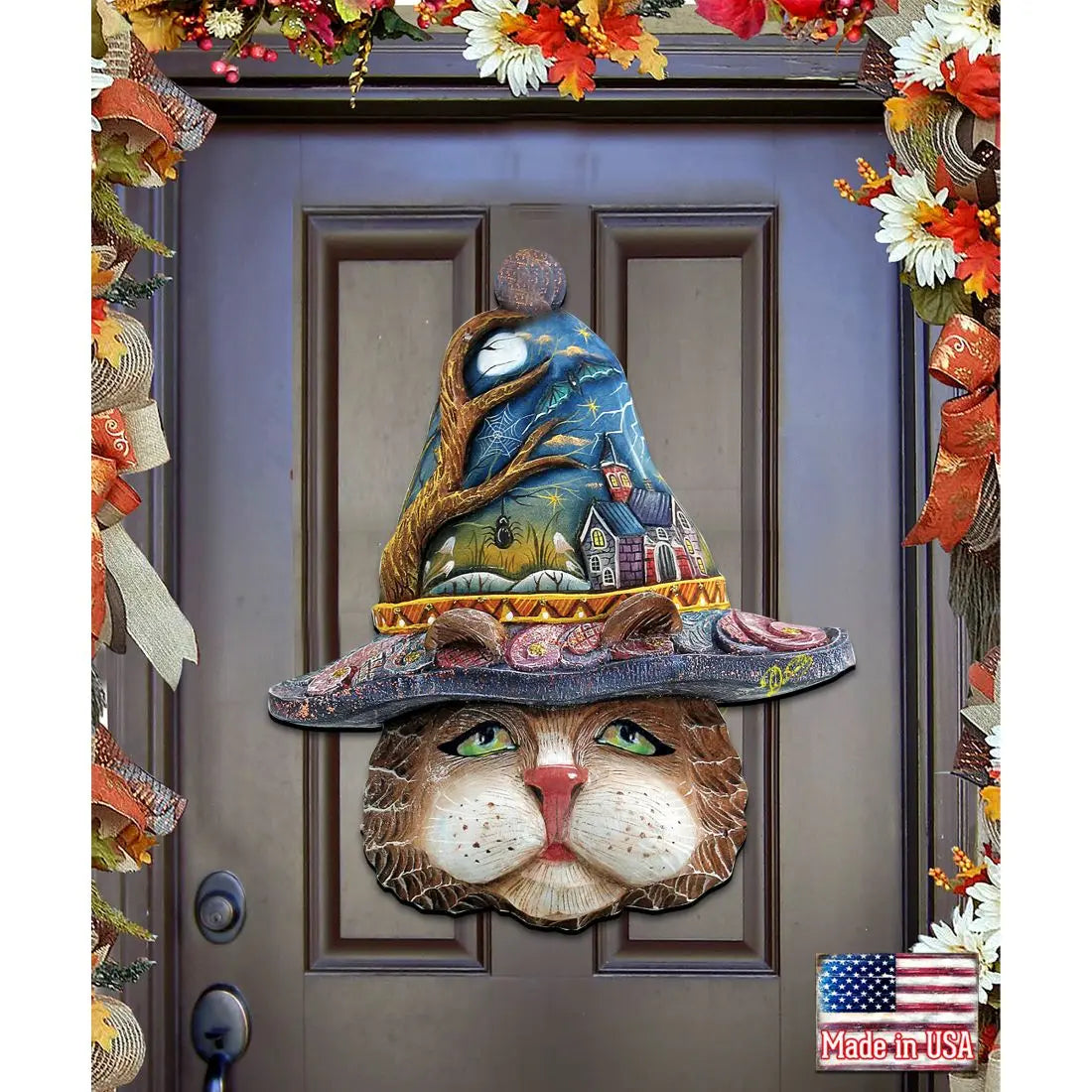 Halloween Eve Cat Halloween Door Decor by G. DeBrekht - Thanksgiving Halloween Decor - 8161039H G. DeBrekht