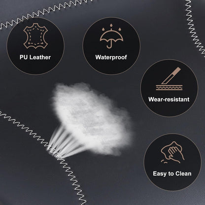 Bar Stools Set of 2, PU Leather Counter Height Barstools with Back, Height Adjustable Swivel Bar Chairs, Modern Armless Kitchen Island Stool, Black-3