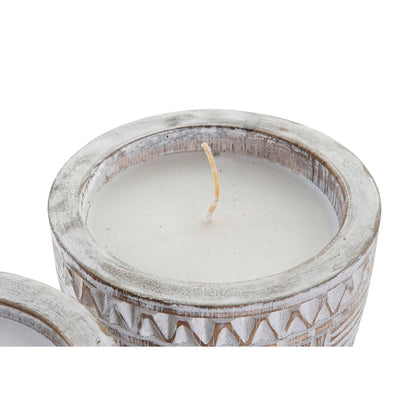 Candle DKD Home Decor Wood Wax (2 Units) DKD Home Decor