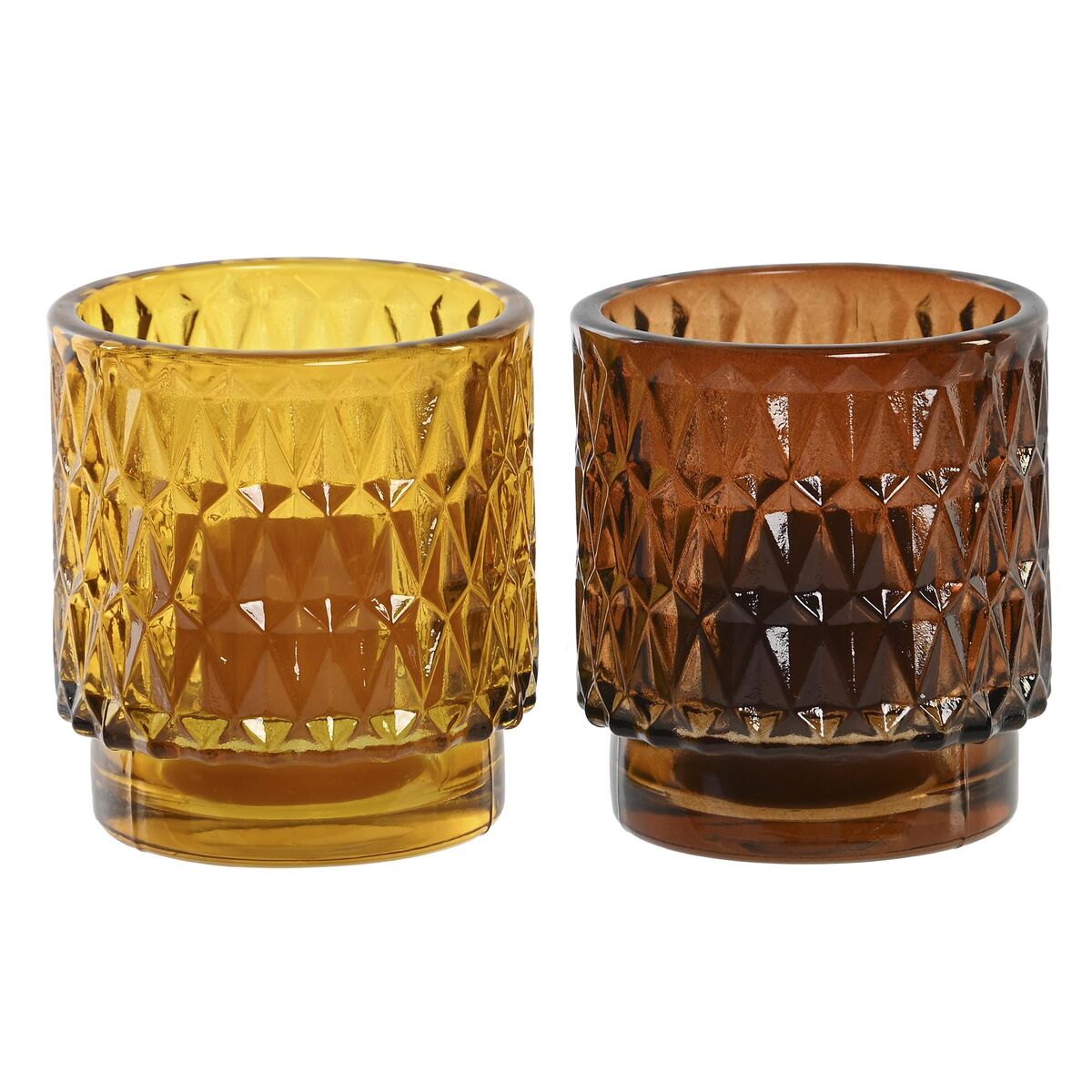 Candle Set DKD Home Decor Brown Mustard (2 Units) DKD Home Decor