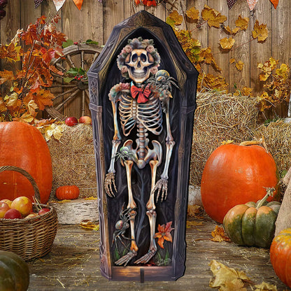 Halloween Skeleton Coffin Freestanding Decor - Halloween Garden Decor by G. Debrekht - Halloween Decor- 8652797F G. DeBrekht