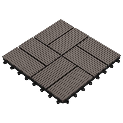 vidaXL 11 pcs Decking Tiles WPC 11.8"x11.8" 1 sqm Dark Brown VidaXL