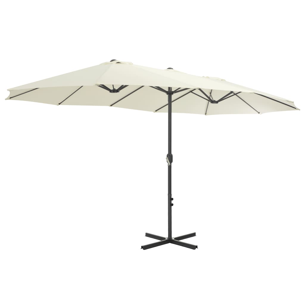 NNEVL Outdoor Parasol with Aluminium Pole 460x270 cm Sand-2