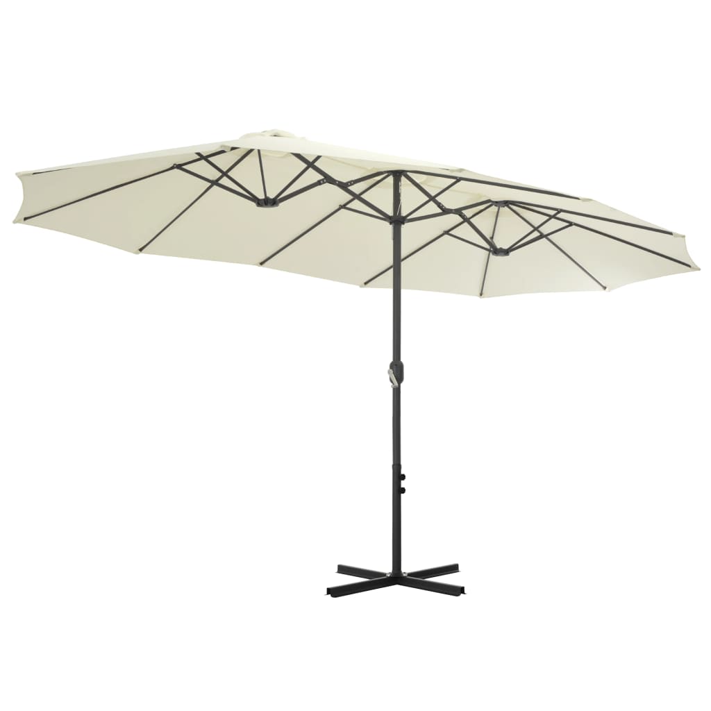 NNEVL Outdoor Parasol with Aluminium Pole 460x270 cm Sand-3