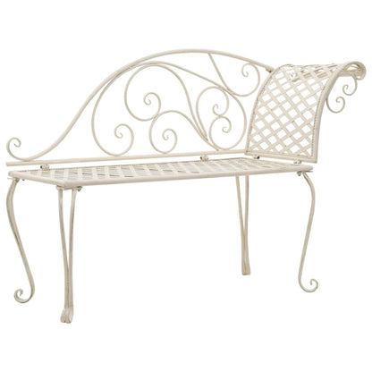 vidaXL Patio Chaise Lounge Outdoor Garden Bench with Backrest Steel Antique VidaXL