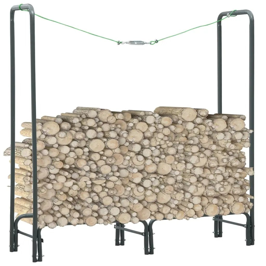 NNEVL Firewood Rack Anthracite 120x35x120 cm Steel-0