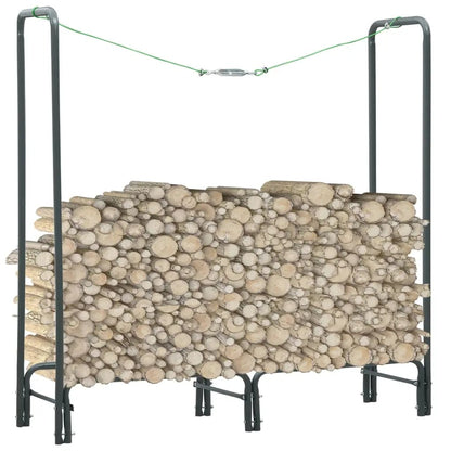 NNEVL Firewood Rack Anthracite 120x35x120 cm Steel-0