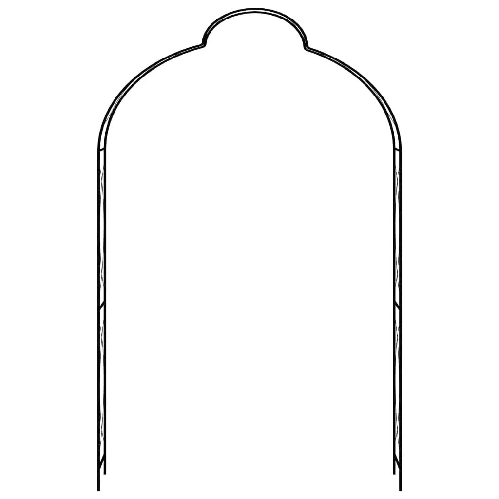 vidaXL Garden Arch Black 59.1"x13.4"x94.5" Iron - Vivid Treasure Zone