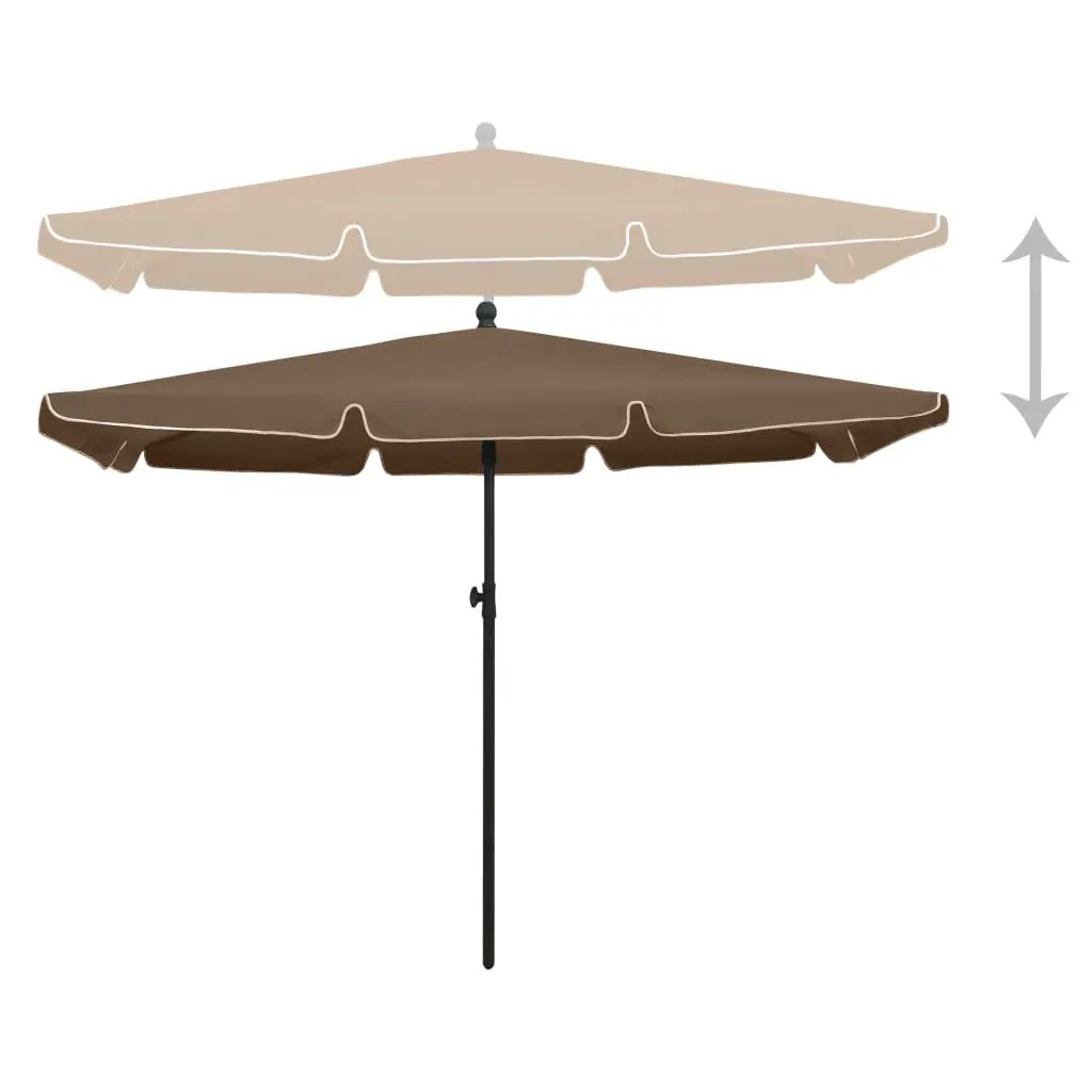 vidaXL Outdoor Umbrella Height Adjustable Parasol Patio Garden Sunshade Steel - Vivid Treasure Zone