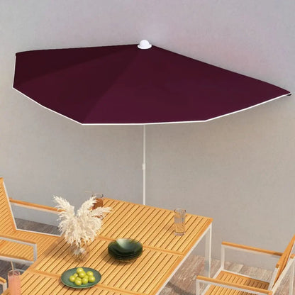 vidaXL Garden Half Parasol with Pole Outdoor Umbrella Sunshade Multi Colors - Vivid Treasure Zone