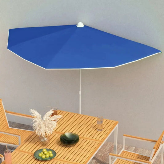 vidaXL Garden Half Parasol with Pole Outdoor Umbrella Sunshade Multi Colors - Vivid Treasure Zone