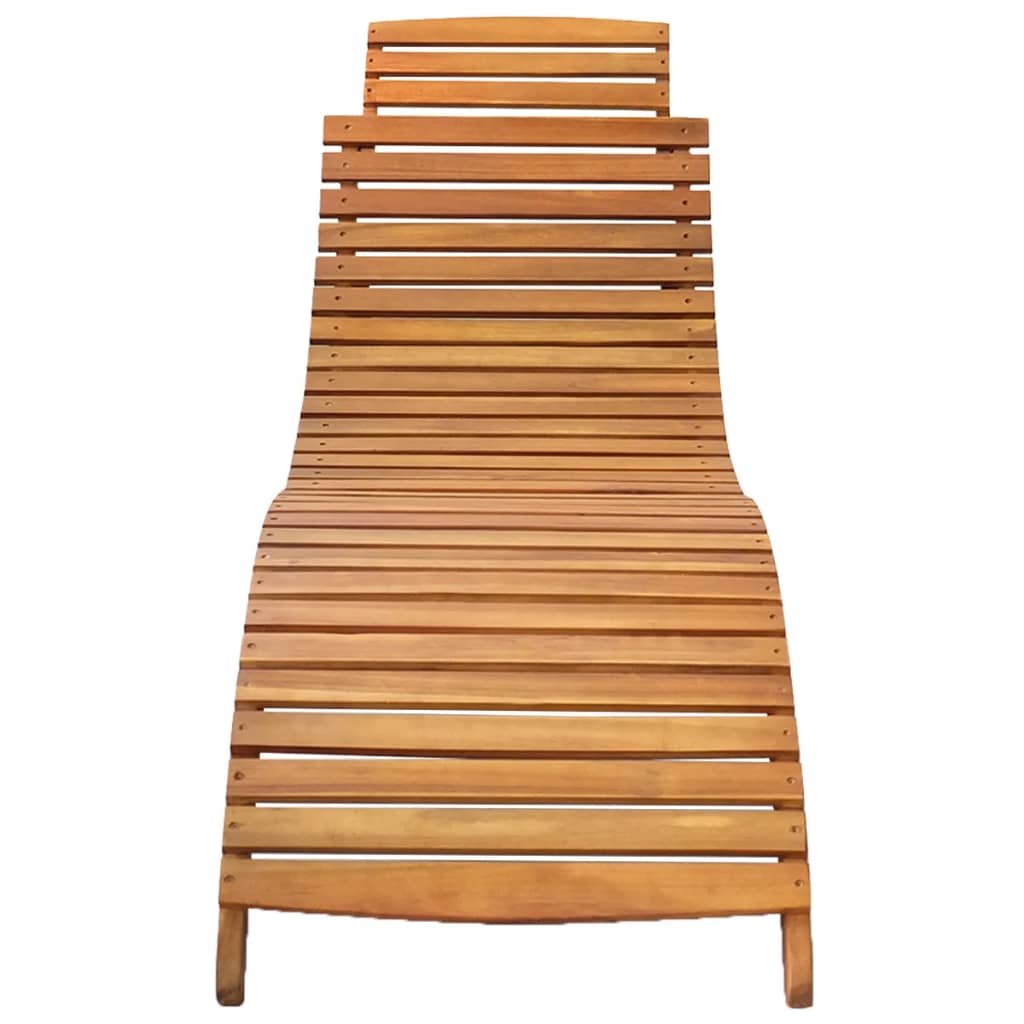 vidaXL Patio Sun Lounger with Cushion Solid Acacia Wood VidaXL