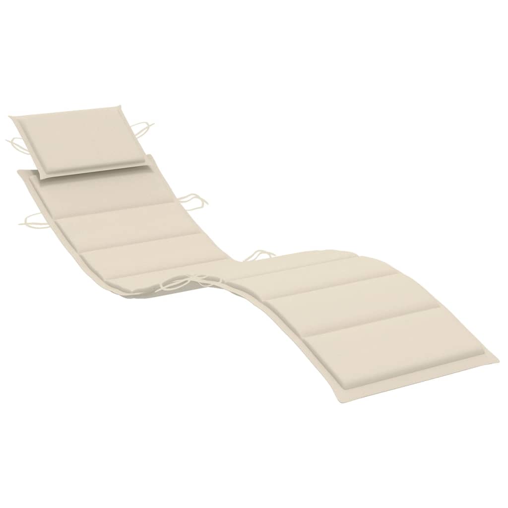 vidaXL Patio Sun Lounger with Cushion Solid Acacia Wood VidaXL