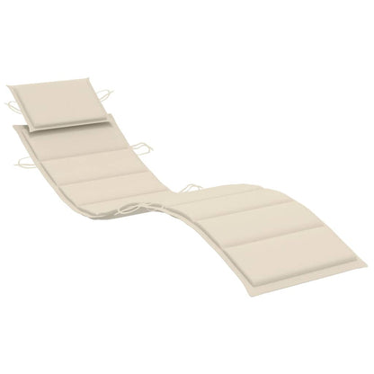 vidaXL Patio Sun Lounger with Cushion Solid Acacia Wood VidaXL