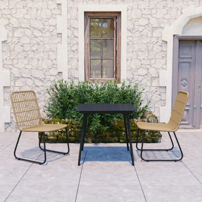 vidaXL Patio Dining Set Seat Black/Oak and Black 3/5/7/9 Piece Multi Sizes VidaXL