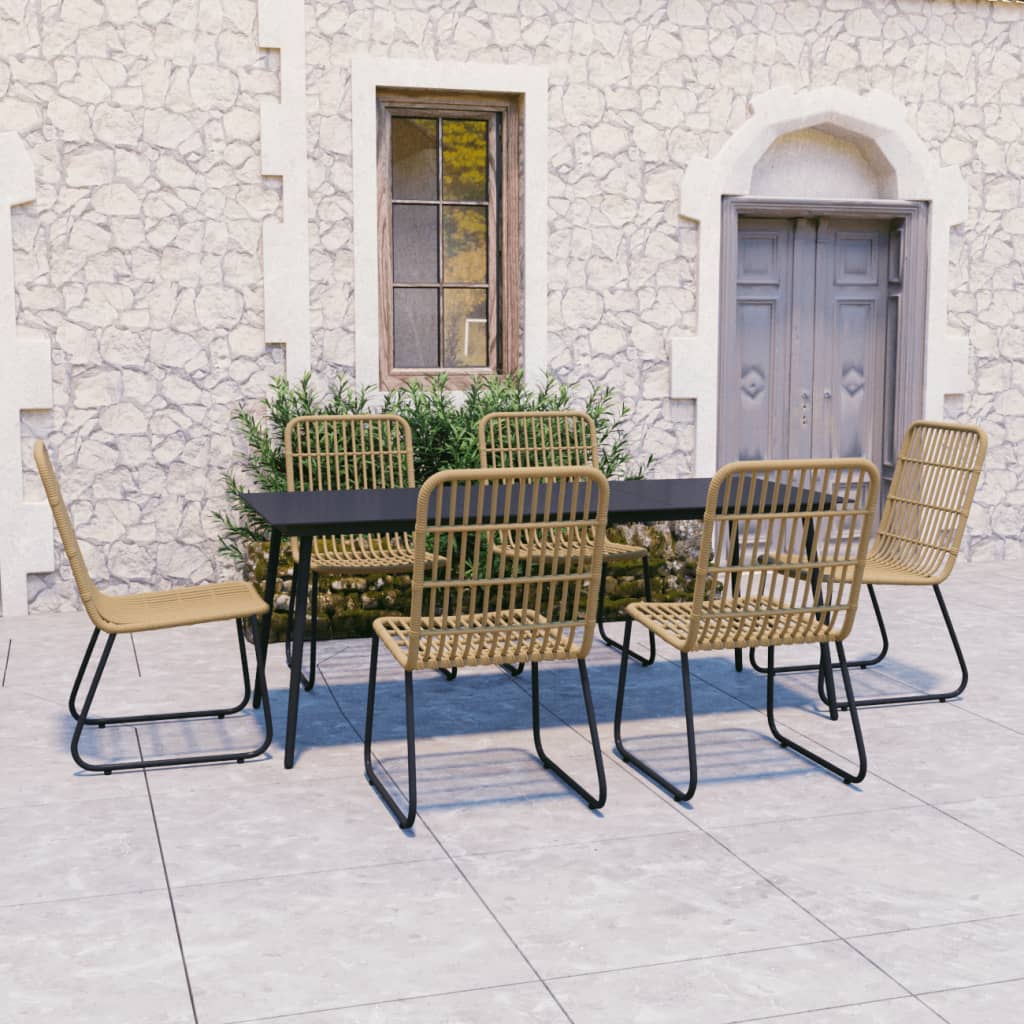 vidaXL Patio Dining Set Seat Black/Oak and Black 3/5/7/9 Piece Multi Sizes VidaXL