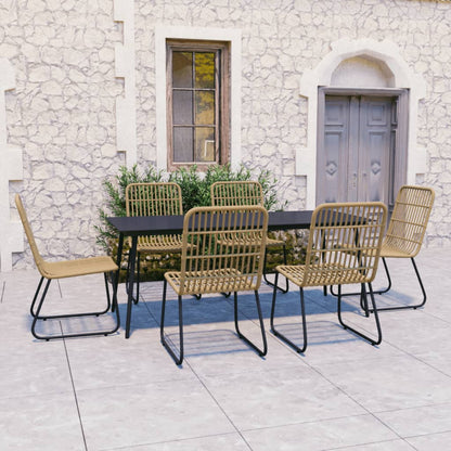 vidaXL Patio Dining Set Seat Black/Oak and Black 3/5/7/9 Piece Multi Sizes VidaXL