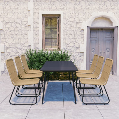 vidaXL Patio Dining Set Seat Black/Oak and Black 3/5/7/9 Piece Multi Sizes VidaXL