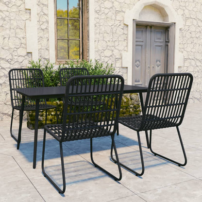 vidaXL Patio Dining Set Seat Black/Oak and Black 3/5/7/9 Piece Multi Sizes VidaXL