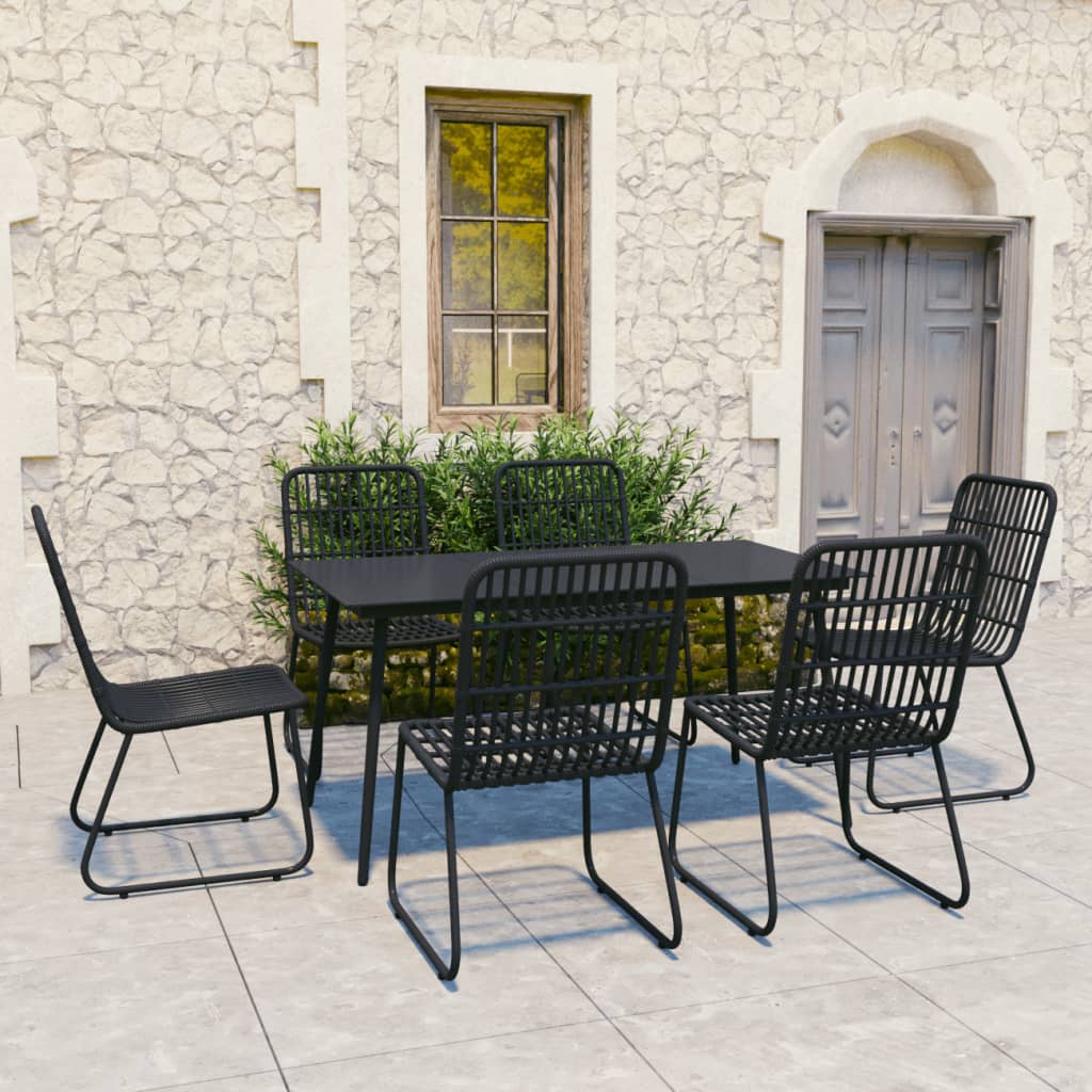 vidaXL Patio Dining Set Seat Black/Oak and Black 3/5/7/9 Piece Multi Sizes VidaXL