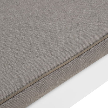 NNEVL Garden Lounge Bench with Cushion Plastic White-3