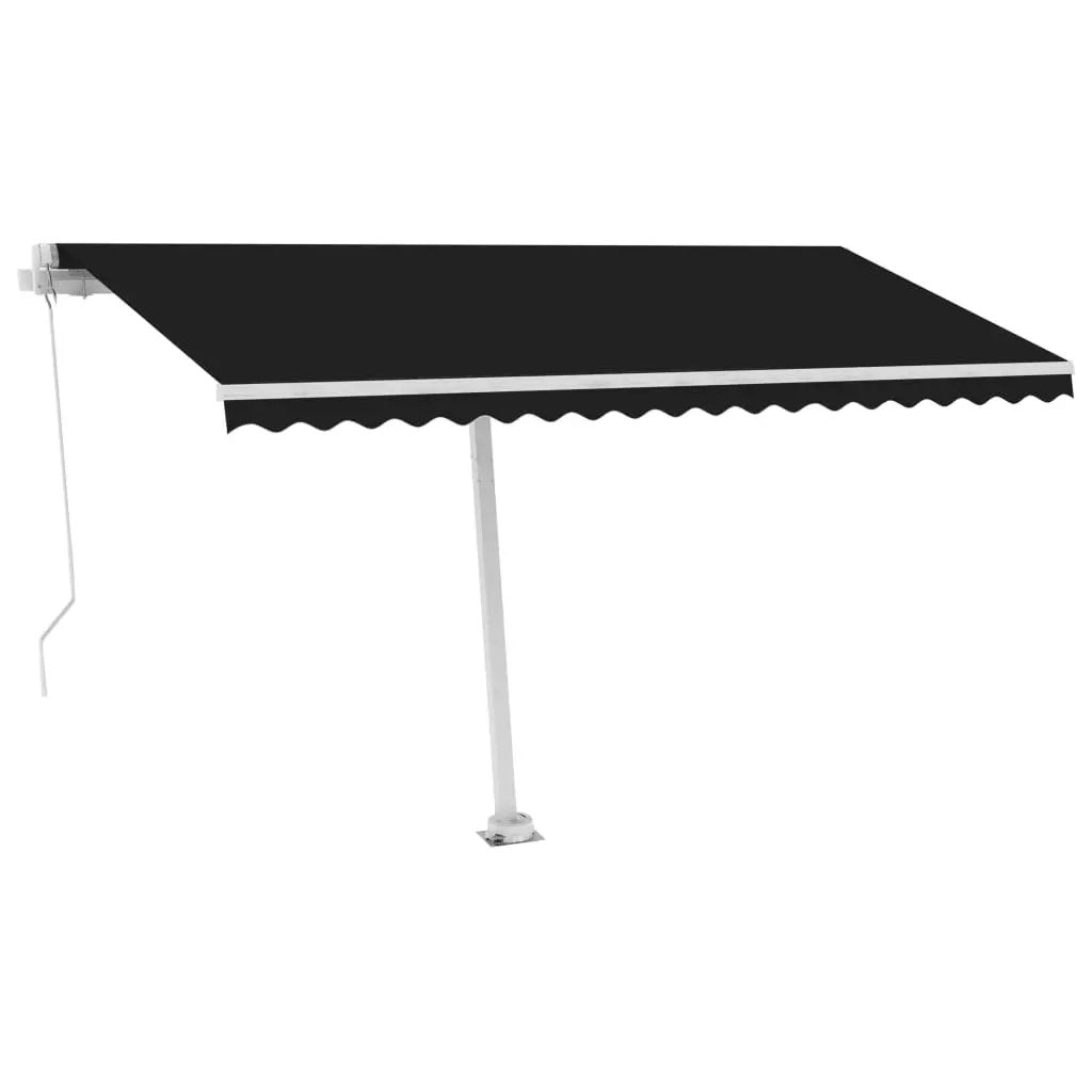 NNEVL Freestanding Manual Retractable Awning 450x300 cm Anthracite-4