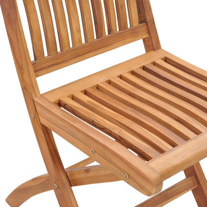 vidaXL Folding Patio Chairs with Cushions 4 pcs Solid Teak Wood VidaXL
