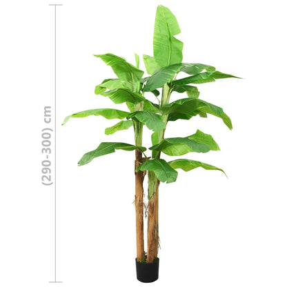 vidaXL Artificial Tree Decorative Banana Tree Fake Tree with Pot 118.1" Green VidaXL