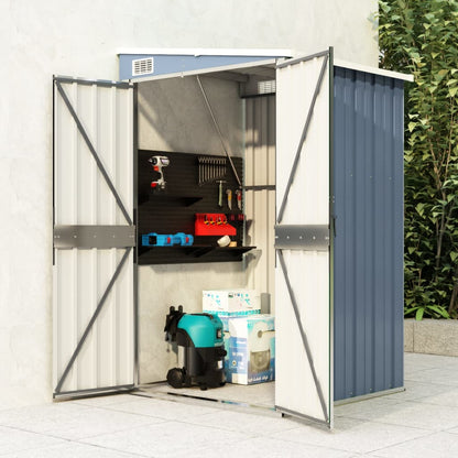vidaXL Storage Shed Wall-mounted Garden Shed for Backyard Galvanized Steel VidaXL