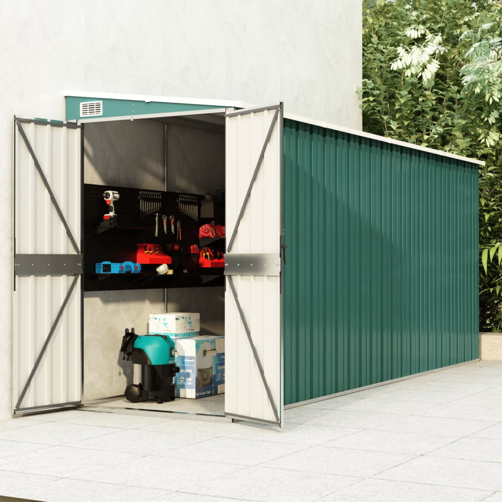 vidaXL Storage Shed Wall-mounted Garden Shed for Backyard Galvanized Steel VidaXL